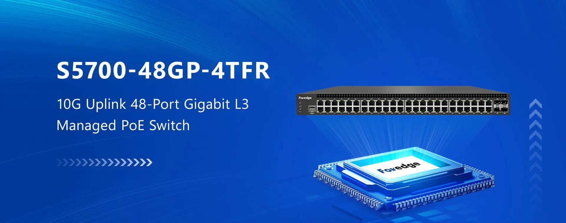 Foredge S5700-48GP-4TFR | 10G Uplink 48-Port Gigabit L3 Managed PoE Switch
